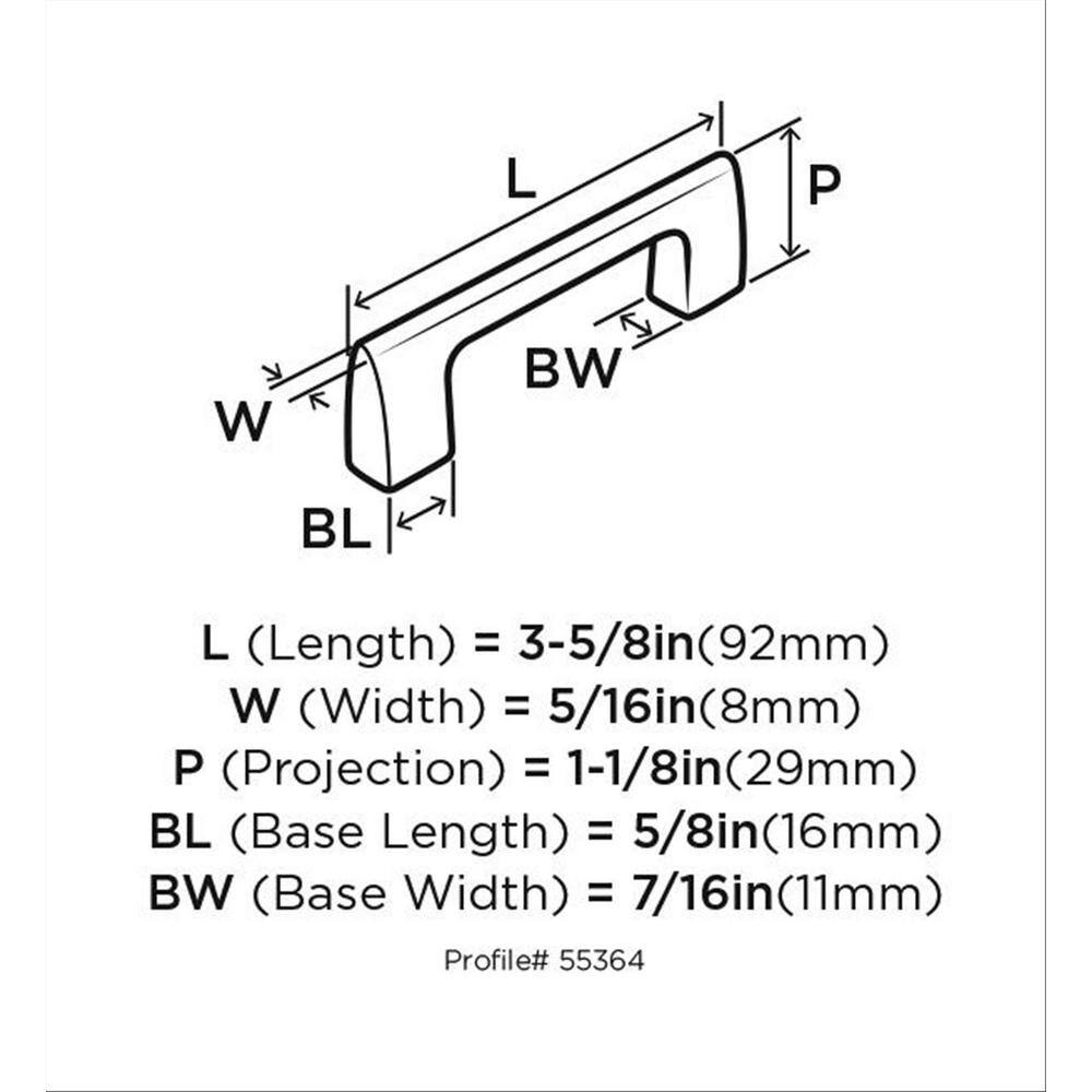 Polished Nickel Modern Cabinet Drawer Pull with Mounting Hardware