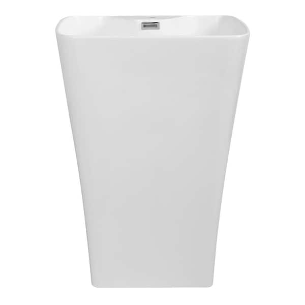 Streamline 23.6 in. Solid Surface Resin Pedestal Sink Basin in White
