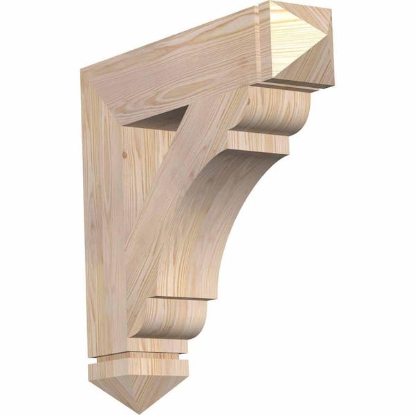 Ekena Millwork 5.5 in. x 28 in. x 28 in. Douglas Fir Olympic Arts and Crafts Smooth Bracket