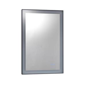 36 in. W x 24 in. H Large Rectangular Framed Wall Mount Bathroom Vanity Mirror in Black, Single Color Temperature