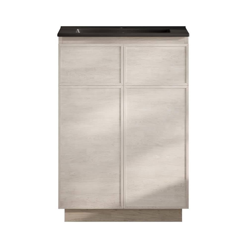 St. Tropez 24 in. Freestanding Bath Vanity in White Oak with Black Ceramic Sink Top price history on PriceWatchPro