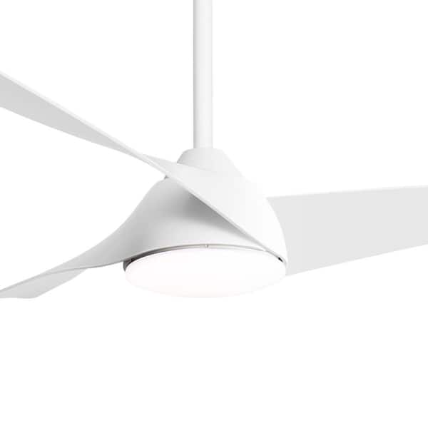 Breezary Hector III 52 in. Indoor White Ceiling Fan with Integrated LED Light, Propeller Blades and Remote Control Included