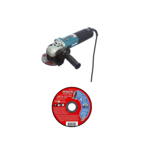 13 Amp 4-1/2 in. Corded Angle Grinder and 4-1/2 in. Cut-Off Disc (15-Pack) Combo