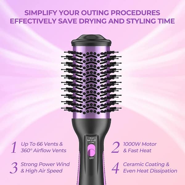 5 In 1 Curling Set With Brush Motor Hair Styler Hot Air Brush Professional  Hair Dryer Brush Straightener For All Hair Styles, Grey