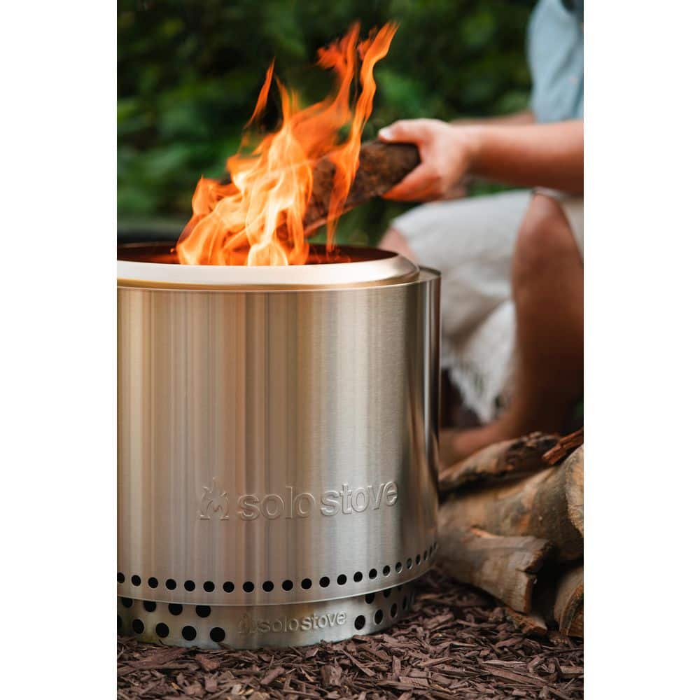 Silver Stainless Steel Smokeless Wood Burning Fire Pit