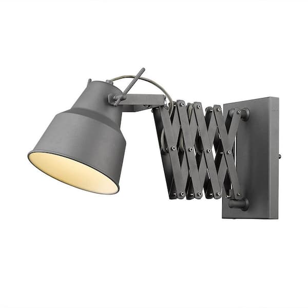 9.75 in. Gray Indoor Plug-in Sconce with No Bulbs Included