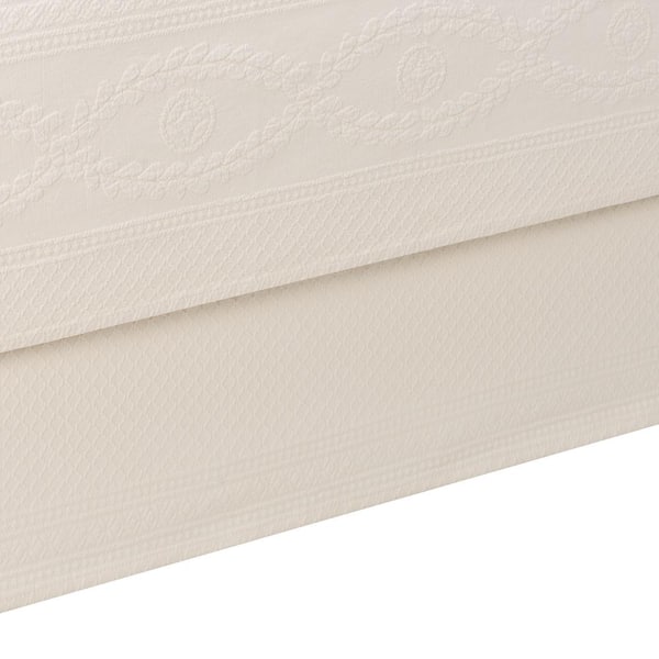 Royal Heritage Home Williamsburg Abby Ivory Solid Full Bed Skirt