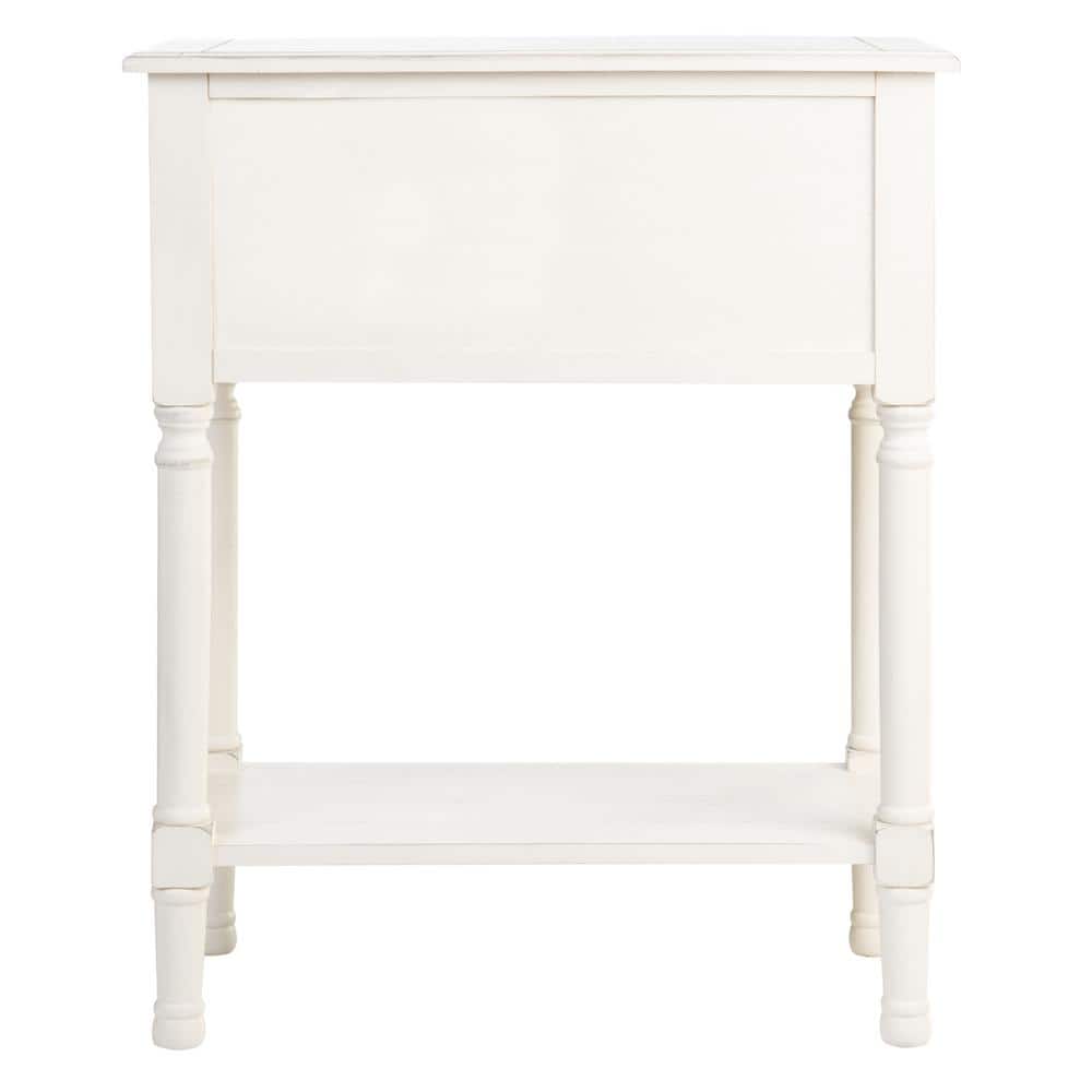 Primrose Distressed White Metal & Wood Console Table with Storage