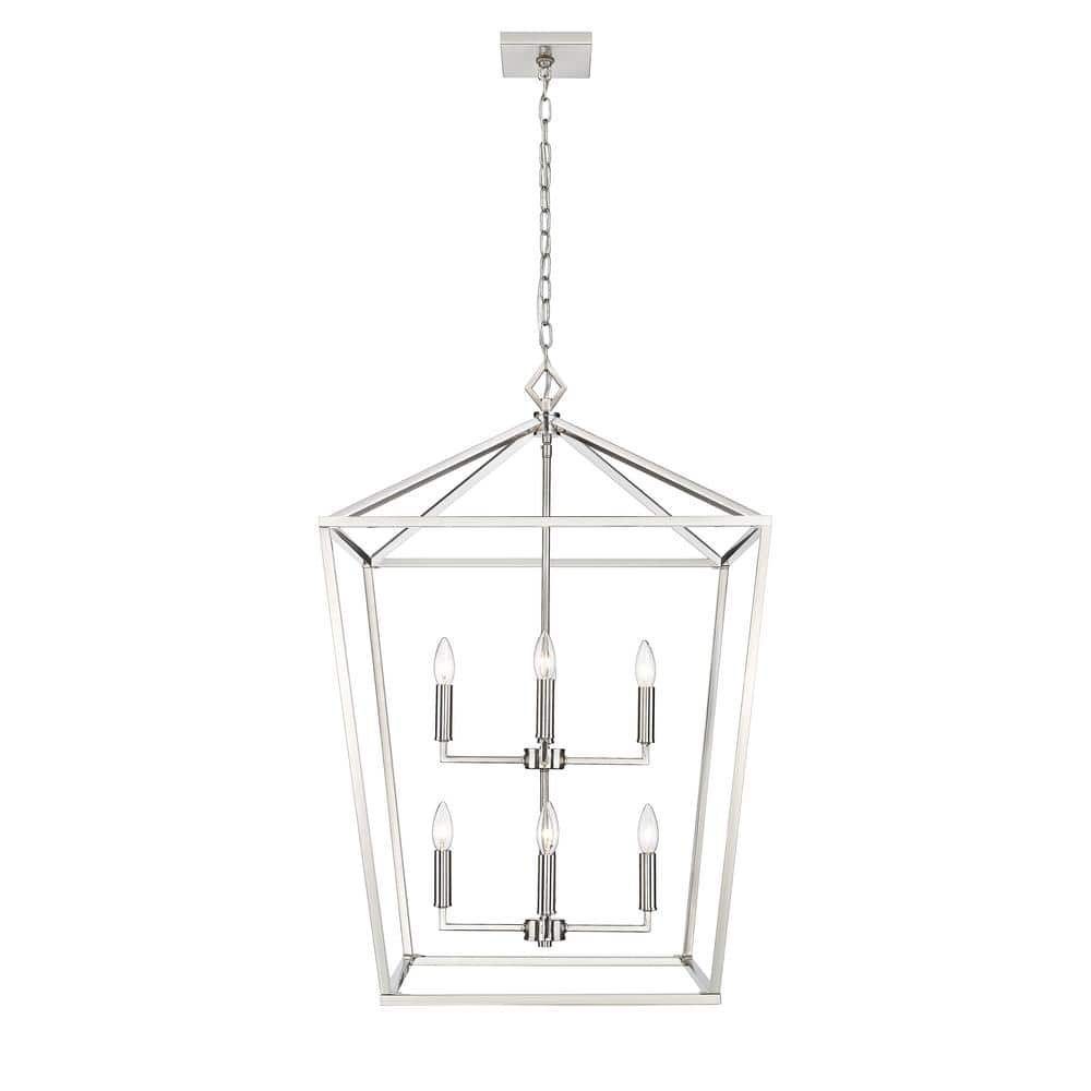 3335-SN-Millennium Lighting-8 Light Pendant-36 Inches Tall and 24 Inches Wide-Satin Nickel Finish -Traditional Installation