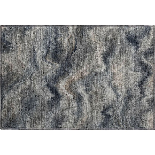 Mayfield Premium Machine Washable Abstract AMF2095 Gray 2 ft. x 3 ft. Accent Rug