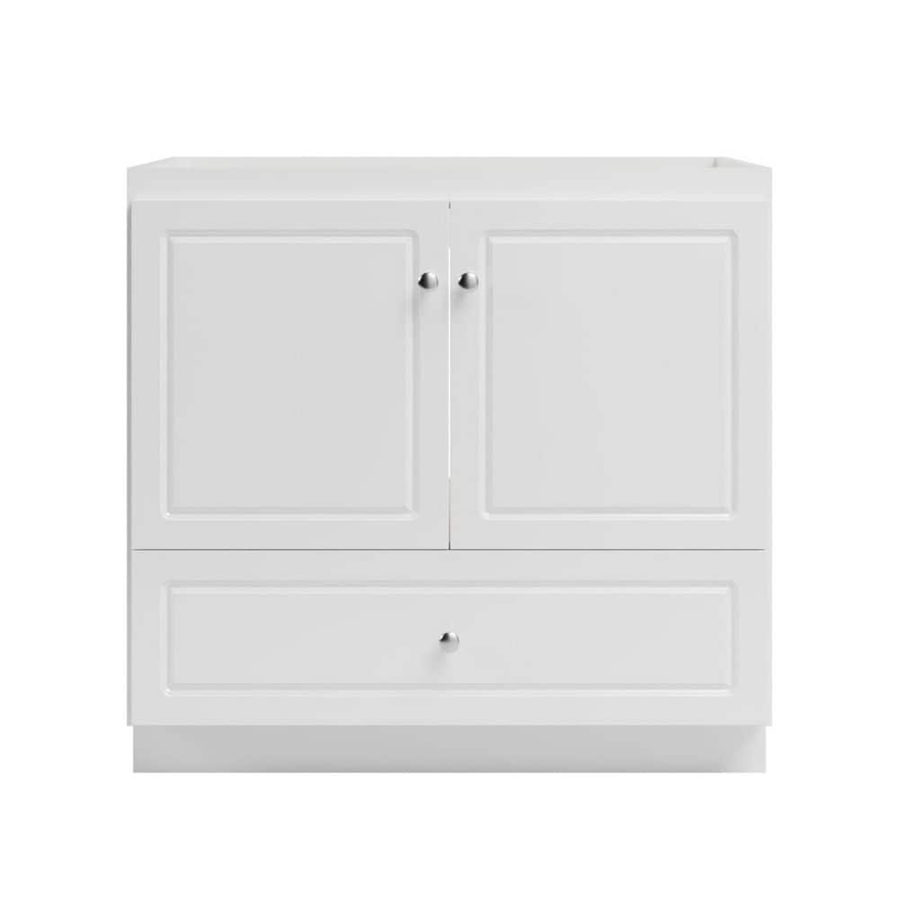 Ultraline 36 in. W x 21 in. D x 34.5 in. H Bath Vanity Cabinet without Top in Winterset price history on PriceWatchPro