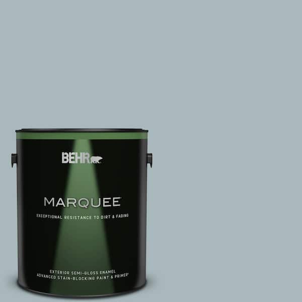 BEHR MARQUEE 1 gal. #N470-3 Half Sea Fog Semi-Gloss Enamel Exterior Paint & Primer