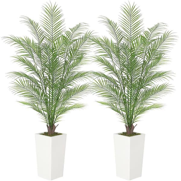 Faux Areca Palm Plants,5 ft. Artificial Palm Tree Trapezoidal Prism ...