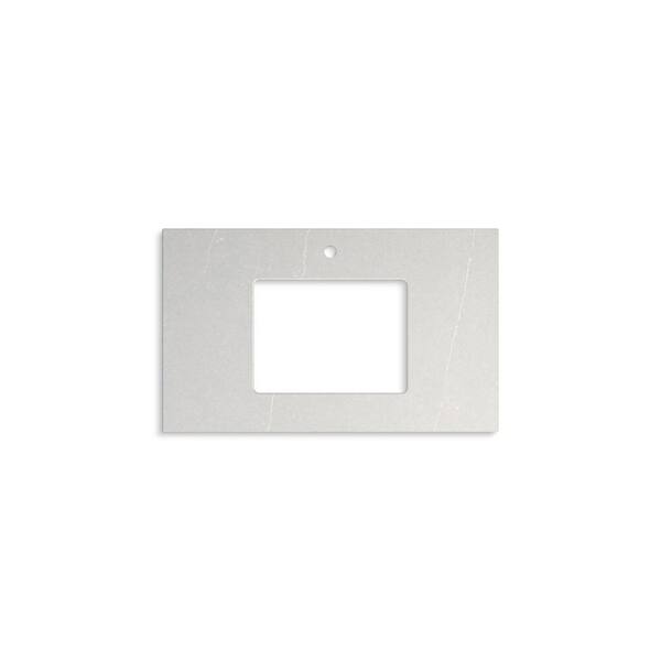 KOHLER Silestone 37 in. W x 22.4375 in. D Quartz Rectangle Cutout with Vanity Top in Eternal Serena