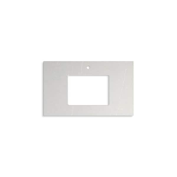 Silestone 37 in. W x 22.4375 in. D Quartz Rectangle Cutout with Vanity Top in Eternal Serena