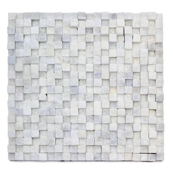 Solistone Cubist Salon 12 in. x 12 in. x 22.2 mm Marble Mesh-Mounted Mosaic Wall Tile (5 sq. ft. / case)