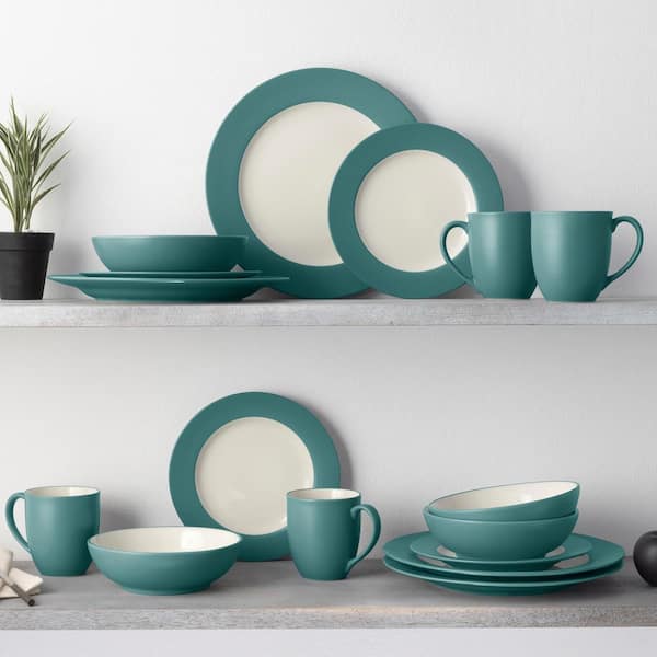 Noritake Colorwave Turquoise 16-Piece Rim (Turquoise) Stoneware