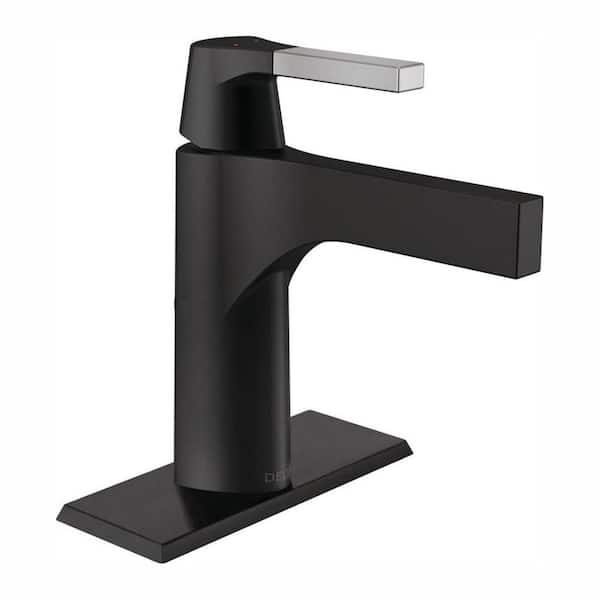 Delta Zura Single Hole Single-Handle Bathroom Faucet with Metal Drain ...