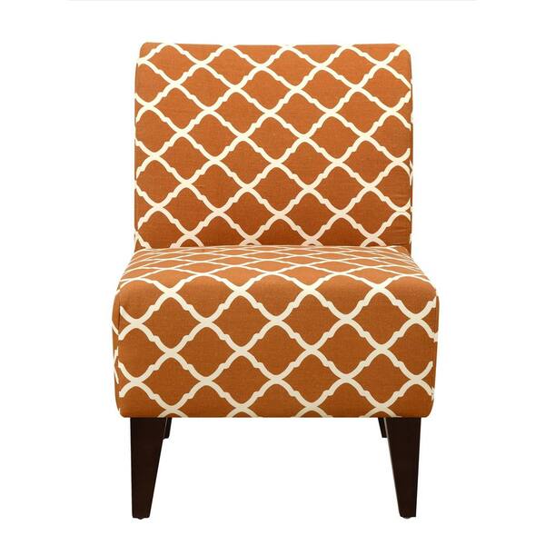 Unbranded North Accent Slipper Orange Pattern Side Chair