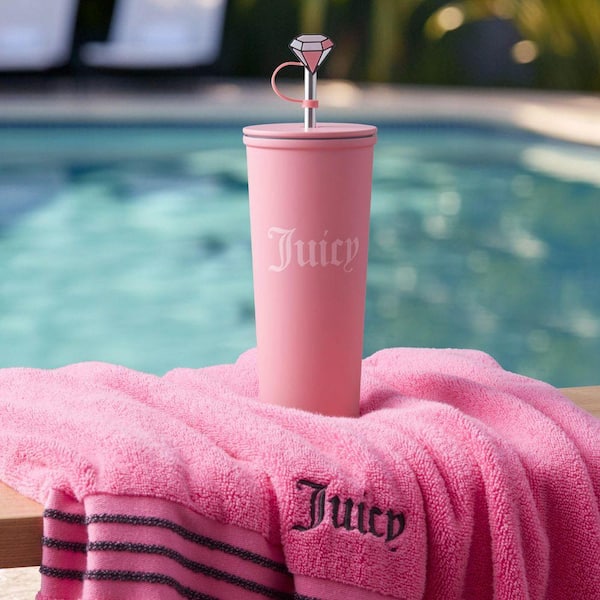JUICY COUTURE Couture Cup Set 24 oz. Hot Pink Stainless Steel