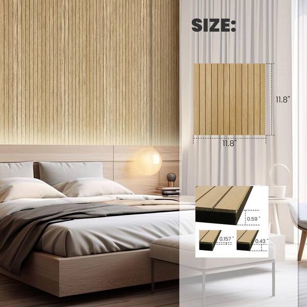 Afoxsos Acoustic 1/2 in. T 11.8 in. W x 0 ft. L Shiplap Decorative