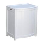 Oceanstar White Wainscot Style Bowed Front Laundry Hamper BHP0106W