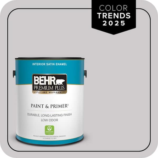 BEHR PREMIUM PLUS 1 gal. #MQ3-28 Rock Crystal Satin Enamel Low Odor Interior Paint & Primer