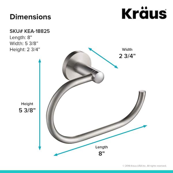 Elie Bathroom Towel Ring in Brushed Nickel