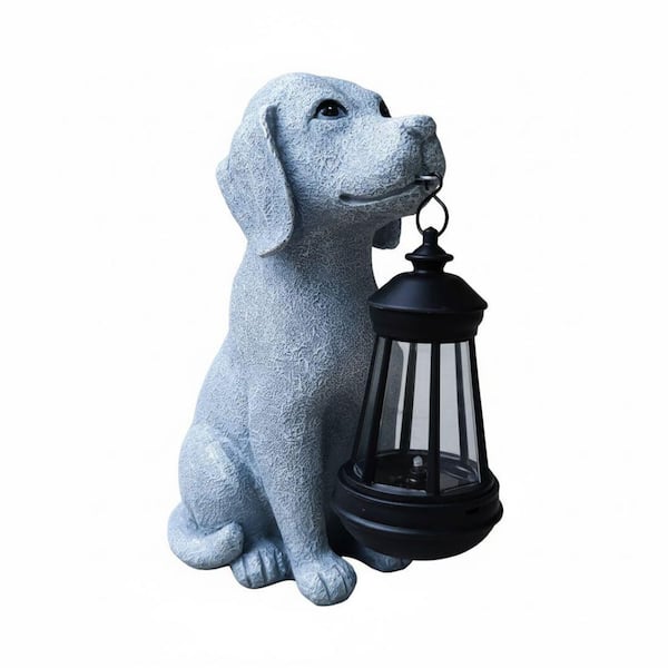 Lantern Dog Series Outdoor Resin Dog Garden Statue Pack
