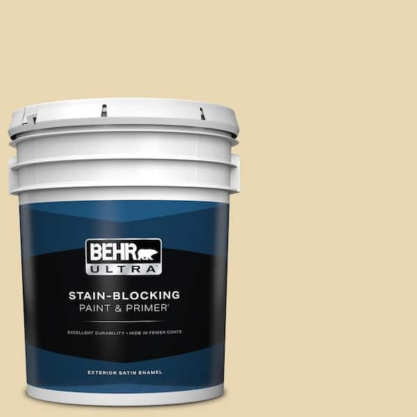 BEHR ULTRA 5 gal. #ICC-93 Champagne Gold Satin Enamel Exterior Paint & Primer