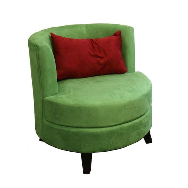 HomeRoots Charlie Green Polyester Barrel Chair