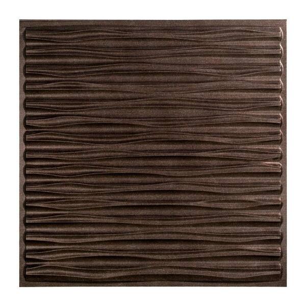 Fasade Dunes 2 ft. x 2 ft. Vinyl Lay-In Ceiling Tile in Smoked Pewter