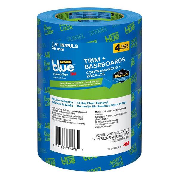 3M ScotchBlue 1.41 in. x 60 yds. Sharp Lines Multi-Surface Painter's Tape with Edge-Lock (4-Pack)
