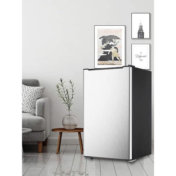 3.2 Cu. ft Upright Freezer Compact in Sliver Stainless with Removable Shelves for Bedroom, Office, Kitchen