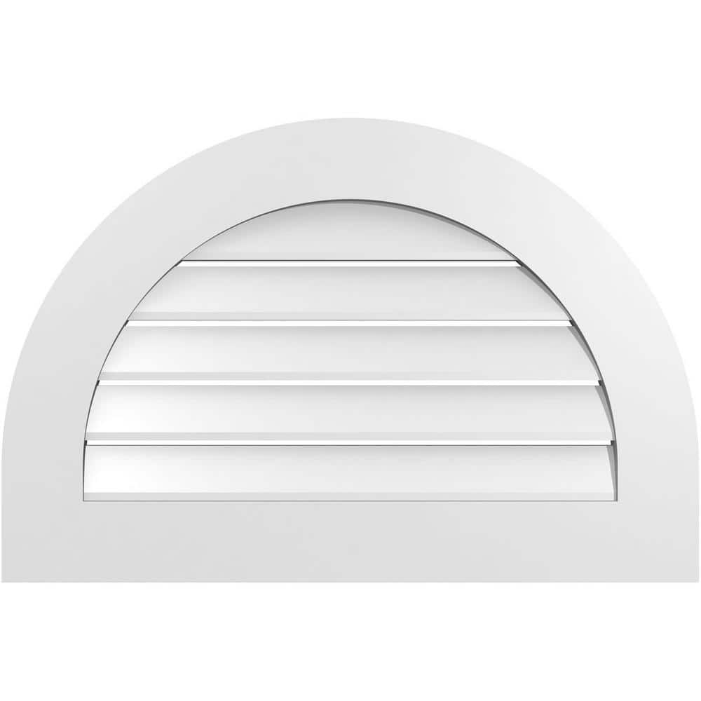 30 in. x 20 in. Round Top White PVC Paintable Gable Louver Vent Functional price history on PriceWatchPro