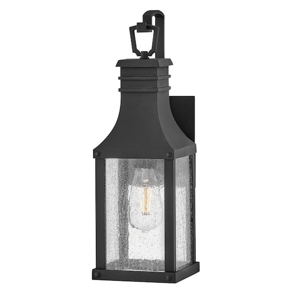 HINKLEY Beacon Hill 1-Light Museum Black Hardwired Outdoor Wall Lantern Sconce
