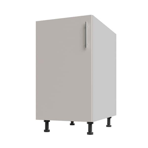 Outdoor Cabinetry Shoreline Gray Matte Flat Panel Stock Assembled Base Kitchen Cabinet 1 Door 18 in.x 34.5 in.x 27 in.