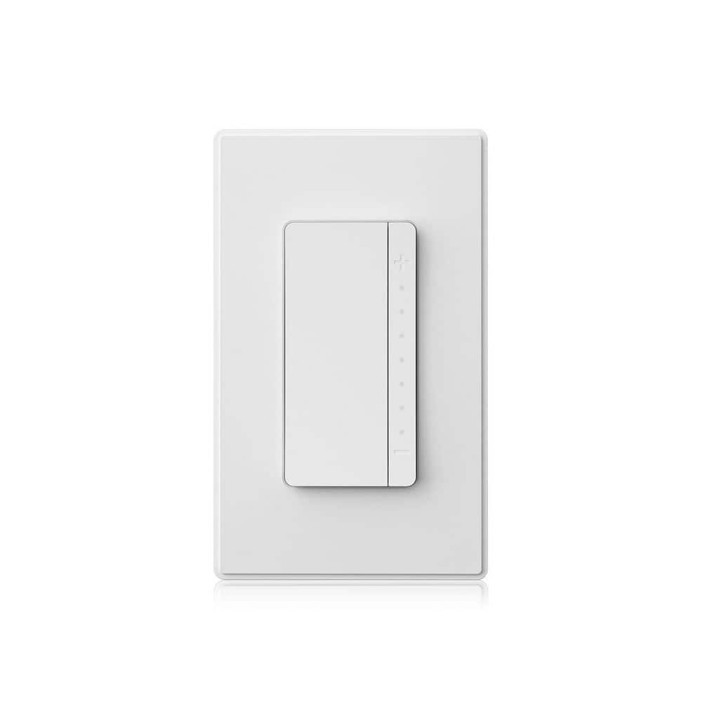 White Thermoplastic Smart Dimmer Light Switch with Matte Finish