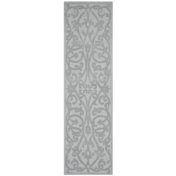 Impressions Gray 2 ft. x 6 ft. Border Runner Rug