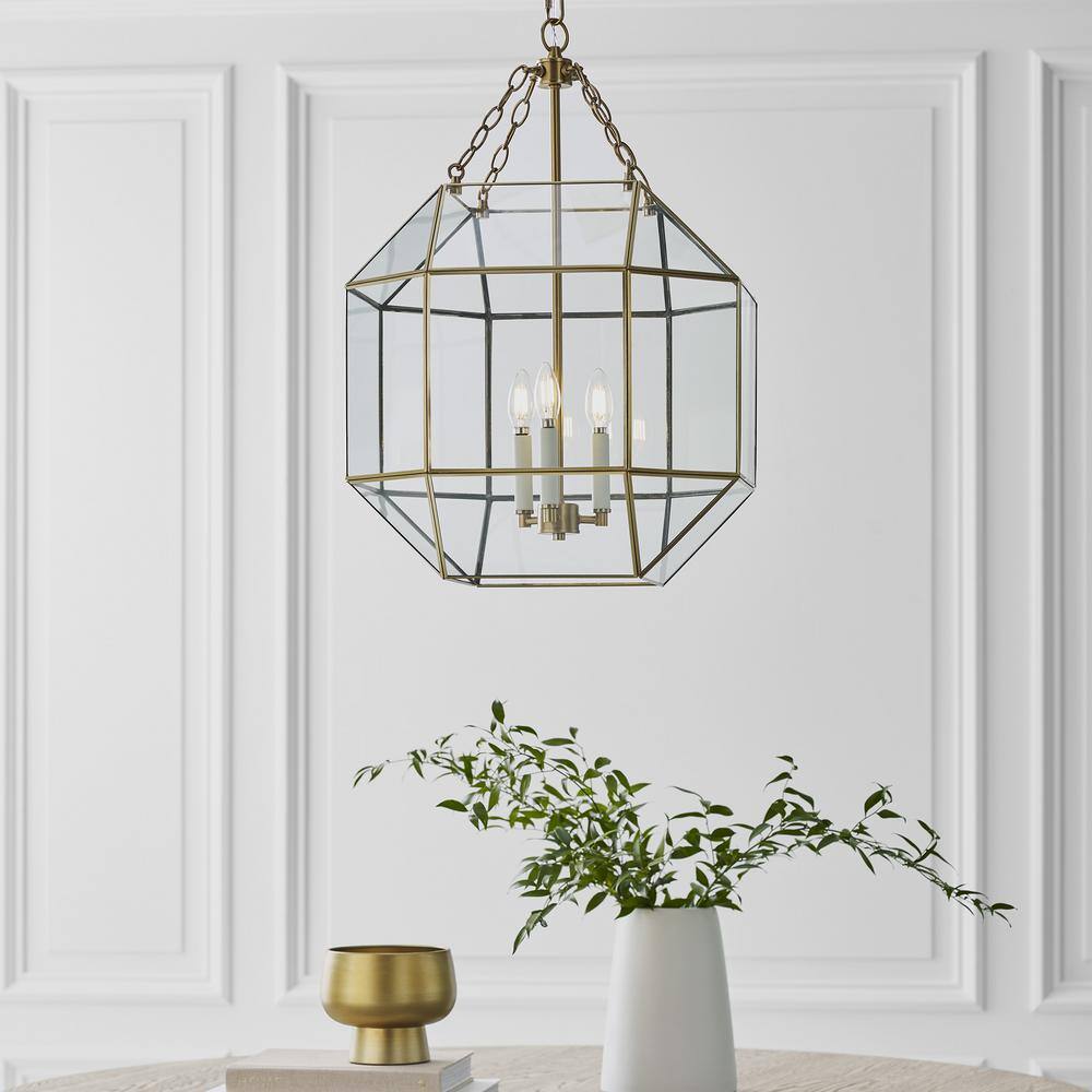 Morrison Satin Brass Glass Jar Indoor/Outdoor Lantern