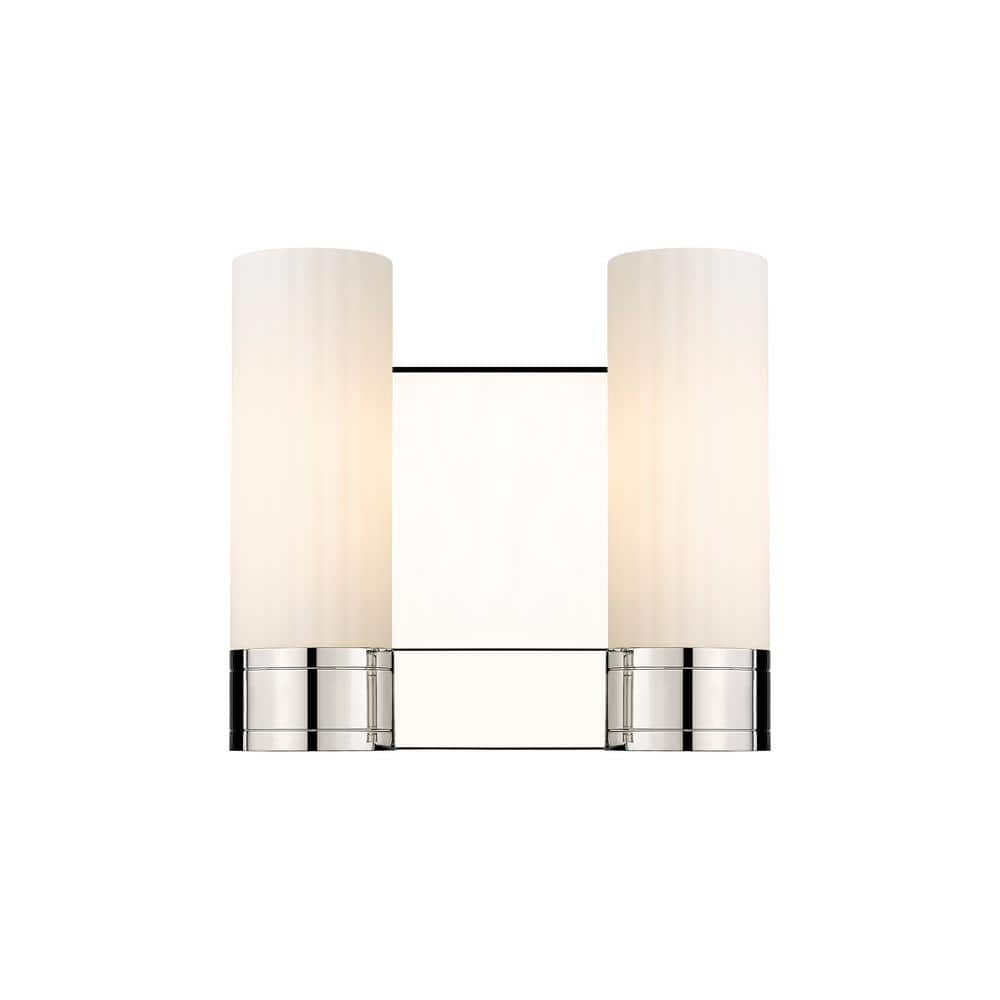 Empire 10.5 in. 2-Light Polished Nickel Wall Sconce with Glass Shade price history on PriceWatchPro