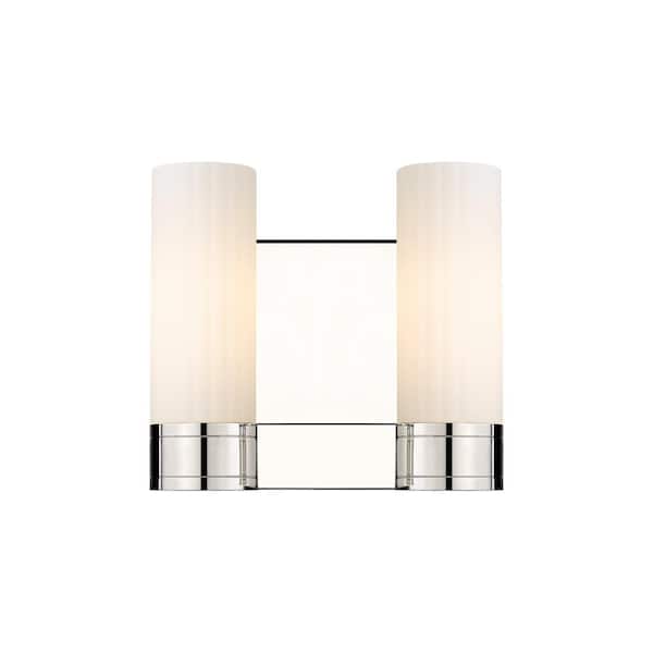 Innovations Empire 10.5 in. 2-Light Polished Nickel Wall Sconce with Glass Shade