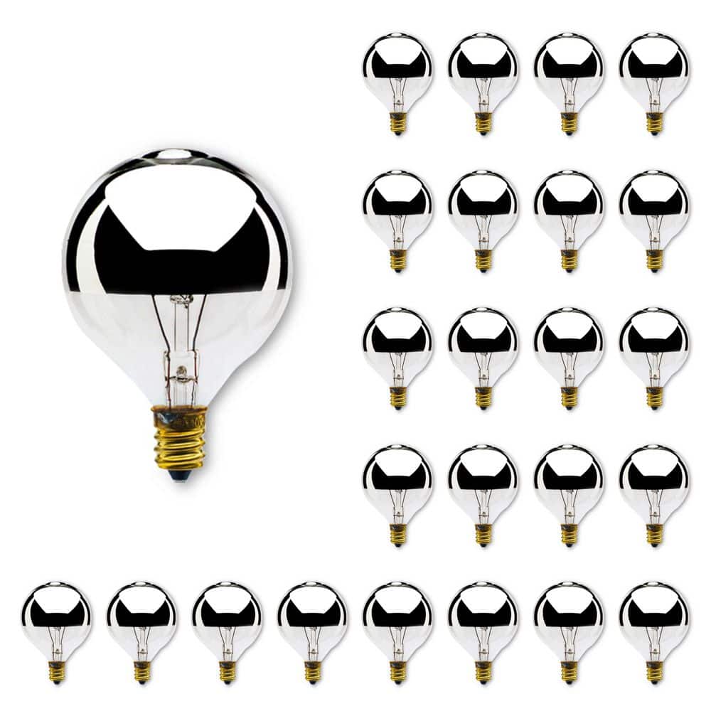 25-Watt Warm White Light G12 (E12) Candelabra Screw Base Dimmable Half Chro