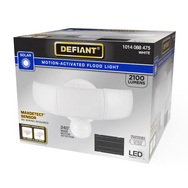 0-Watt 2100 Lumen 240° White Motion Sensing Integrated LED Bulb Included Solar Flood Light