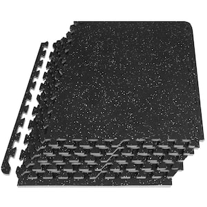 Rubber Top Exercise Puzzle Mat Grey 24 in. x 24 in. x 0.5 in. EVA Foam Interlocking Tiles (6-Pack (24 sq. ft.)