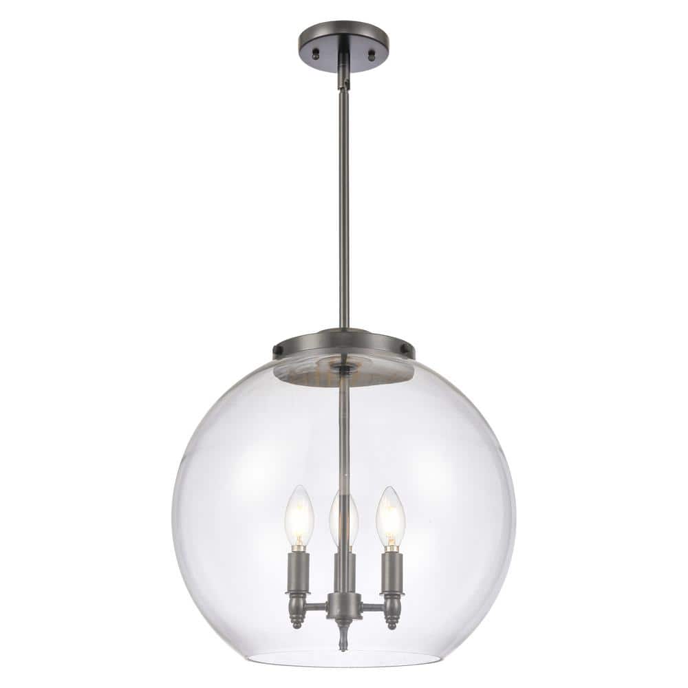 Athens 60-Watt 3-Light Matte Black Shaded Mini Pendant Light with Clear Glass Shade price history on PriceWatchPro
