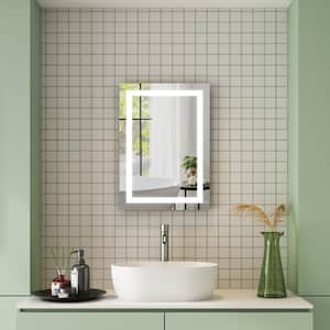 28 in. W x 20 in. H Rectangular Frameless Anti-Fog LED Light Wall Bathroom Vanity Mirror in Aluminum with Dimmable Light