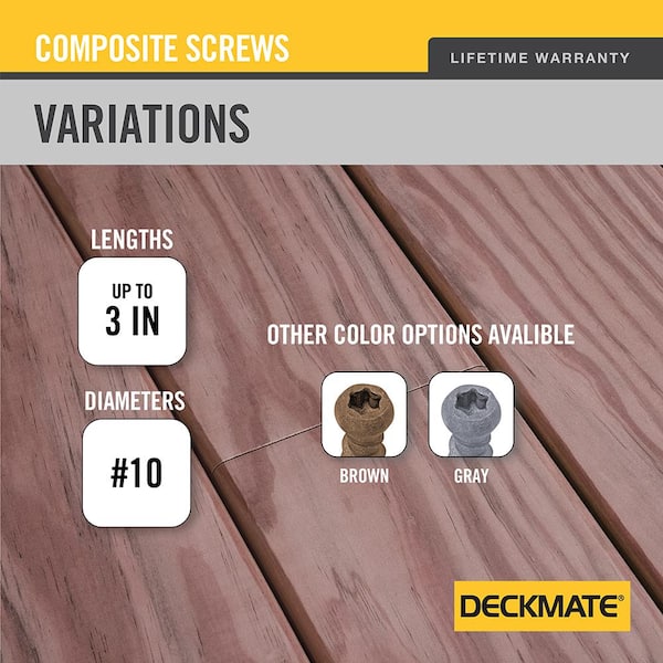 DECKMATE #10 2-1/2 in. Red Star Pan-Head Composite Deck Screws (5