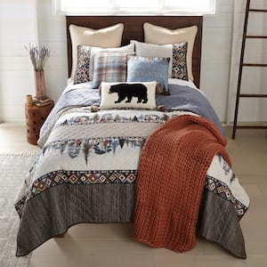 Donna Sharp Momma Bear Quilted Rustic Country Farmhouse King 3-Piece Set