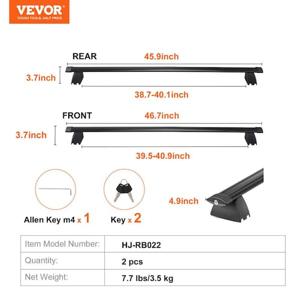 VEVOR Roof Rack Cross Bars Compatible with 2011-2021 Jeep Grand Cherokee with Grooved Side Rails 200lbs Load Capacity Aluminum Crossbars with Locks